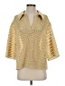 H&M 100% Polyester Metallic Gold 3/4 Sleeve Blouse Size S - photo 1