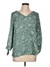Fortune + Ivy 100% Polyester Green 3/4 Sleeve Blouse Size L - photo 1