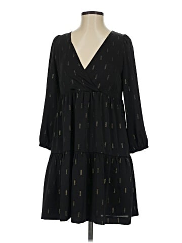 Madewell Metallic Jacquard Faux-Wrap Tiered Mini Dress (view 1)