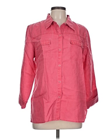 Christopher & Banks 3/4 Sleeve Button-Down Shirt (view 1)
