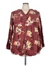 Torrid 100% Rayon Floral Burgundy 3/4 Sleeve Blouse Size 4X Plus (4) - photo 1