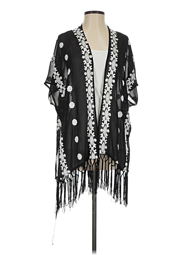 Pre-owned Re:named Poncho In Black