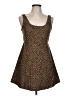 Olivaceous Animal Print Brown Casual Dress Size L - photo 1