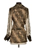Zara Animal Print Gold Long Sleeve Blouse Size XS - photo 2