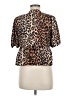 Unbranded 100% Polyester Animal Print Brown Short Sleeve Blouse Size M - photo 2