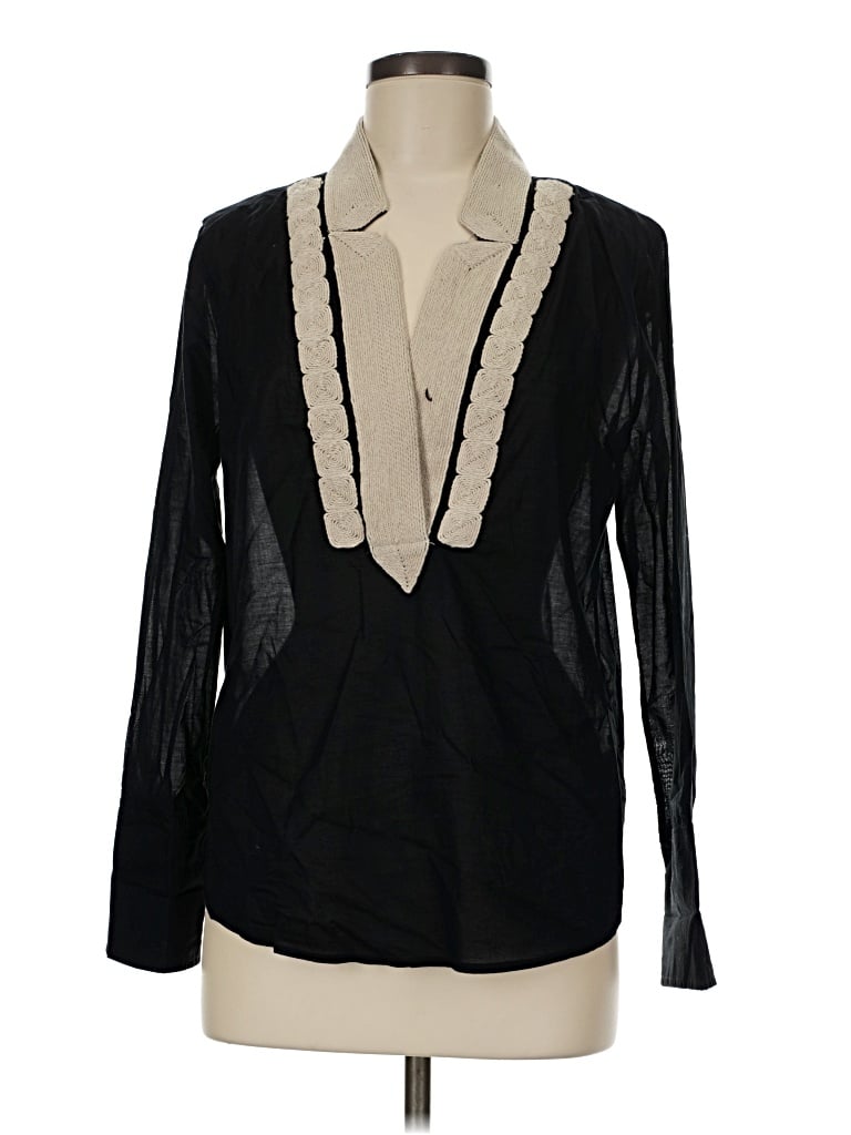 Pre-owned Jcrew Long Sleeve Blouse In Black