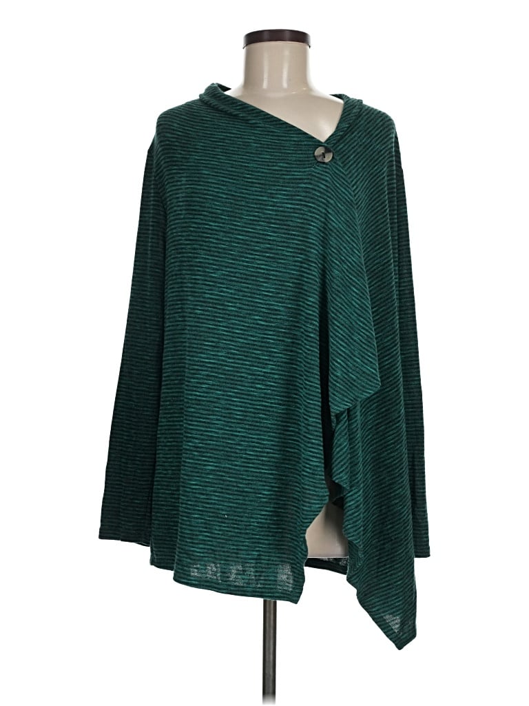 Pre-owned Ab Studio Cardigan Sweater In Teal