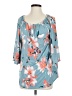 Honeyme Blue 3/4 Sleeve Blouse Size S - photo 1