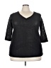 Avenue 100% Polyester Black 3/4 Sleeve Top Size 22 - photo 1