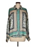 Fate 100% Polyester Paisley Teal Long Sleeve Blouse Size M - photo 1