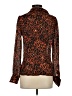Carlisle 100% Silk Animal Print Orange Long Sleeve Silk Top Size 4 - photo 2