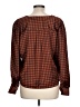 Levi's 100% Polyester Houndstooth Brown Long Sleeve Blouse Size L - photo 2