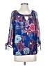 Perseption Concept 100% Polyester Blue 3/4 Sleeve Blouse Size S - photo 1