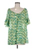 Forever 21 100% Polyester Green Short Sleeve Blouse Size M - photo 1