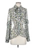 Topshop 100% Polyester Floral Green Long Sleeve Blouse Size 4 - photo 1