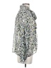 Topshop 100% Polyester Floral Green Long Sleeve Blouse Size 4 - photo 4