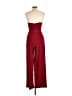 Jill Jill Stuart 100% Polyester Solid Burgundy Jumpsuit Size 8 - photo 2