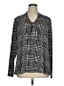 Lane Bryant Houndstooth Black Long Sleeve Blouse Size 14 - 16 Plus - photo 1