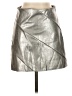 Shein 100% Polyester Metallic Silver Faux Leather Skirt Size 4 - photo 1