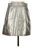 Shein 100% Polyester Metallic Silver Faux Leather Skirt Size 4 - photo 2