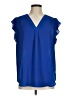 Chaus 100% Polyester Blue Short Sleeve Blouse Size M - photo 1