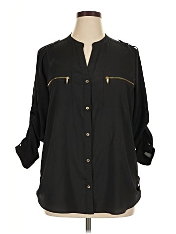 Calvin Klein 3/4 Sleeve Button-Down Shirt (view 1)
