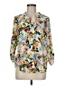 Daniel Rainn 100% Polyester Floral Ivory 3/4 Sleeve Blouse Size M - photo 1