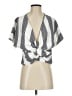 Bishop + Young Stripes Gray Short Sleeve Blouse Size P (petite) - photo 1