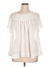 Torrid 100% Polyester Ivory Short Sleeve Blouse Size 1X Plus (1) - photo 1