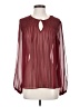 Moda International 100% Polyester Burgundy Long Sleeve Blouse Size S - photo 1