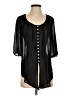 Naked Zebra 100% Polyester Black 3/4 Sleeve Blouse Size S - photo 1