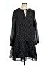 Ann Taylor LOFT 100% Polyester Polka Dots Black Casual Dress Size L - photo 1