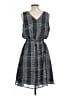 A New Day 100% Polyester Plaid Gray Casual Dress Size L - photo 2