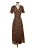 Never Fully Dressed 100% Polyester Animal Print Brown Casual Dress Size 4 - photo 1