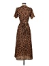 Never Fully Dressed 100% Polyester Animal Print Brown Casual Dress Size 4 - photo 2