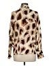 Massimo Dutti 100% Silk Animal Print Brown Long Sleeve Silk Top Size EU 40 / US 10 - photo 2