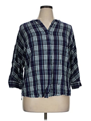 Lane Bryant 3/4 Sleeve Button-Down Shirt (view 1)