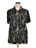 Notations Print Black Short Sleeve Button-Down Shirt Size 1X - photo 1