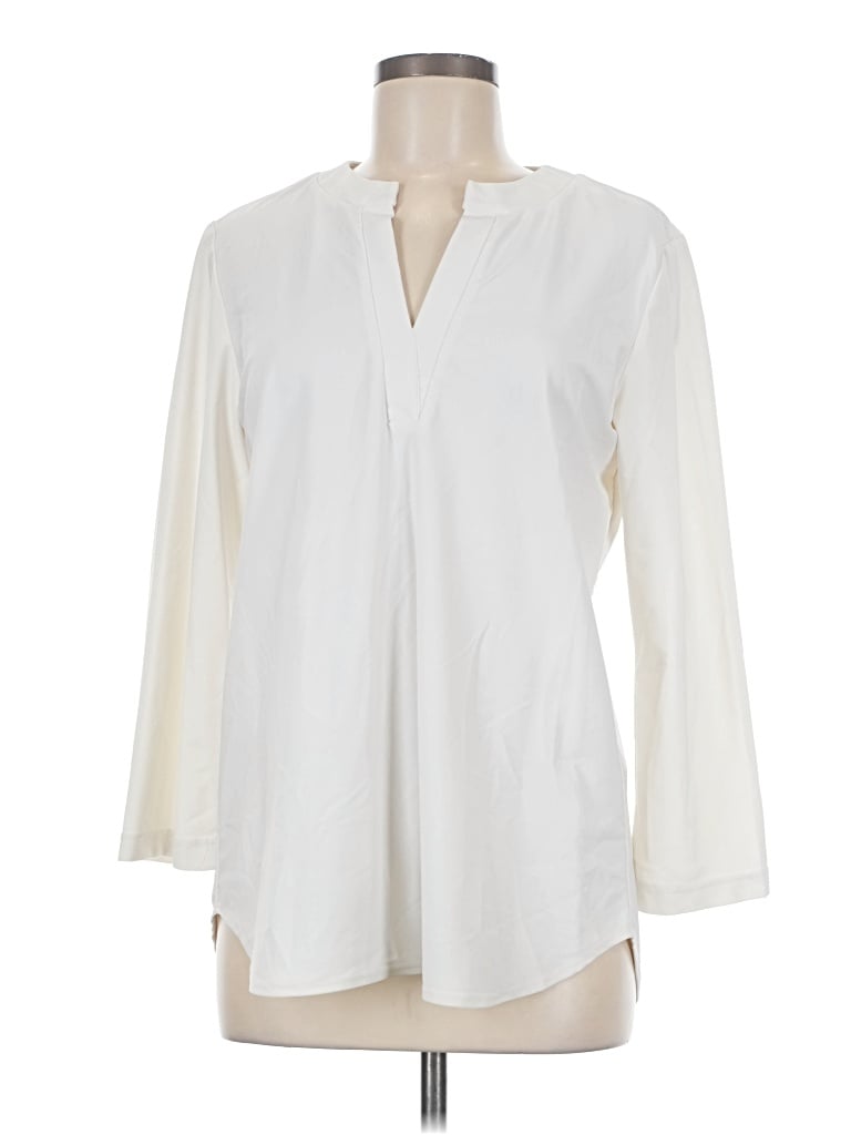 Pre-owned Jude Connally 3/4 Sleeve Blouse In Ivory