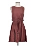 JOA Solid Brown Casual Dress Size XS - photo 1