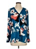 Ivanka Trump 100% Polyester Floral Blue Long Sleeve Blouse Size S - photo 1
