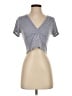 Caution to the Wind Silver Short Sleeve Top Size XS - photo 1