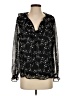 Ann Taylor LOFT 100% Polyester Stars Black Long Sleeve Blouse Size S - photo 1