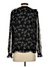Ann Taylor LOFT 100% Polyester Stars Black Long Sleeve Blouse Size S - photo 2