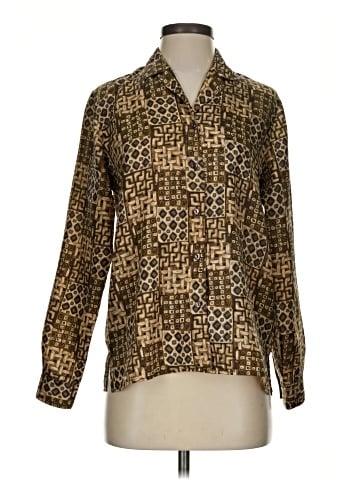 Stunt Long Sleeve Silk Top (view 1)