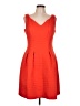 Taylor 100% Polyester Chevron-herringbone Orange Cocktail Dress Size 10 - photo 1