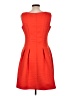Taylor 100% Polyester Chevron-herringbone Orange Cocktail Dress Size 10 - photo 2