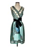 Sinequanone 100% Polyester Paisley Teal Cocktail Dress Size EU (FR) 36 / US 4 - photo 1