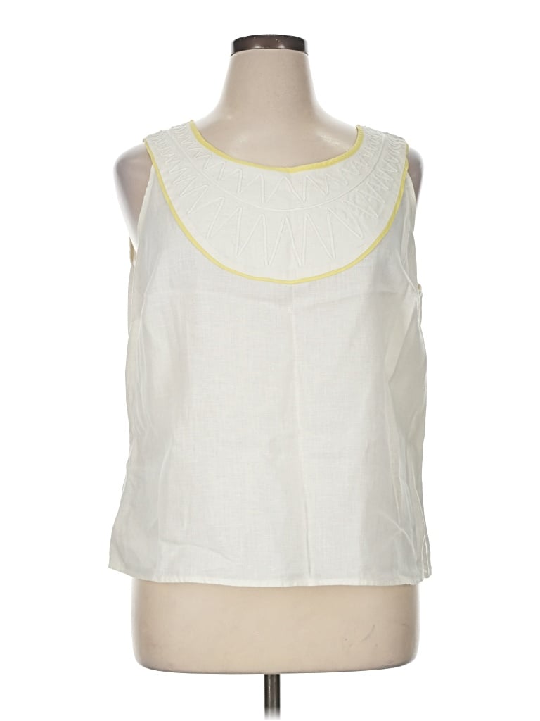 Pre-owned Boden Sleeveless Blouse In White