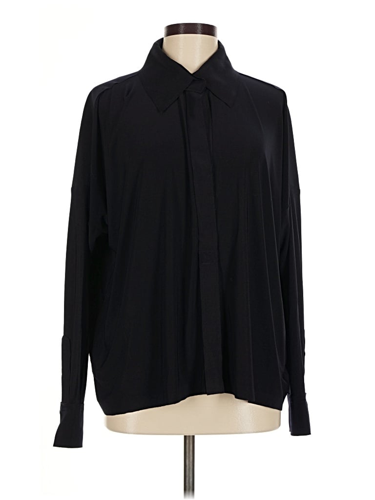 Pre-owned Norma Kamali Long Sleeve Blouse In Black